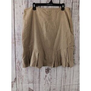 George ME Skirt  Size 16 Beige Flared Pleated wool blend Flare